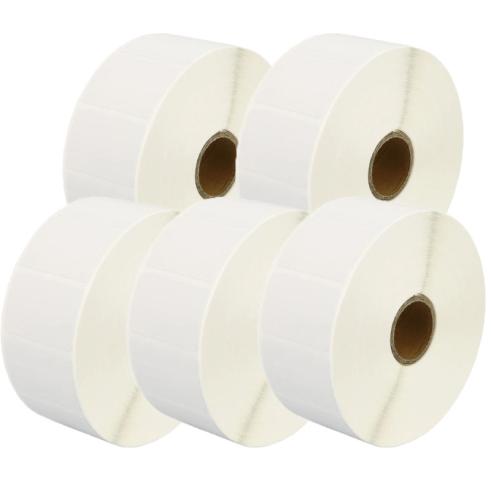 Pack de 5 Rollos de Etiquetas Compatibles Zebra Perforadas 38x25 mm 2000 Unidades