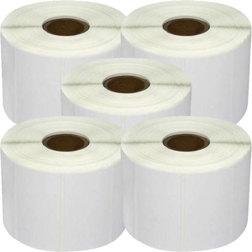 Pack de 5 Rollos de Etiquetas Compatibles Zebra Perforadas 57x32 mm 1000 Unidades