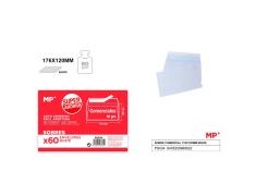 Pack de 60 unidades de Sobre Comercial 176x120mm
