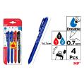 Pack de Bolígrafos Borrables Click 2 Azul / 1 Rojo / 1 Negro