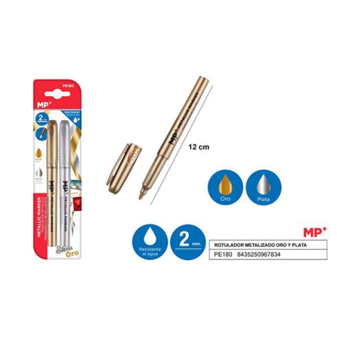 Pack de Rotulador Metalizado Oro y Plata