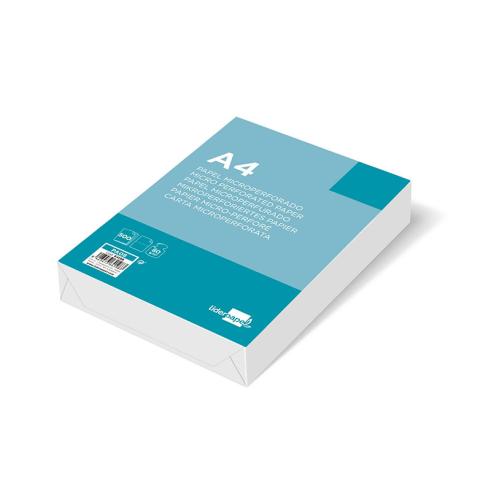 Papel A4 80g/m2 Liso Microperforado en Dos Partes Iguales Paquete de 500 hojas