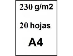 Papel Fotografico A4 230gr Glossy 20uds