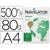 Papel multifuncion A4 Navigator 80 g/m2 500 folios