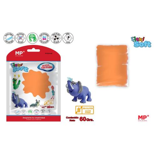 Pasta para Modelar Naranja Neón Flexi Soft 60g