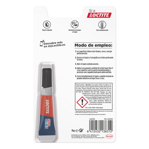 Pegamento Loctite Super Glue 3 - Adhesivo Universal Instantáneo