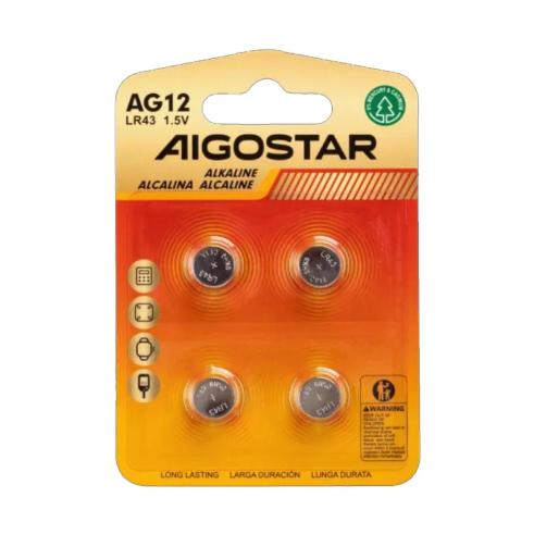 Pila de Botón AG12 LR43 de 1,5 V 4 Uds.