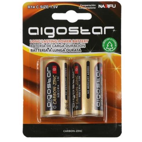PILA ZINC-CARBONO R14 C 1.5V (2 UNIDADES)