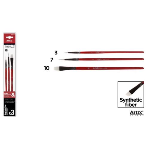 Pincel Profesional Sintético Rojos 3 Uds. (Nº3/7/10)