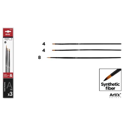 Pincel Profesional Sintetico Finos 3u (4, 8, 4)