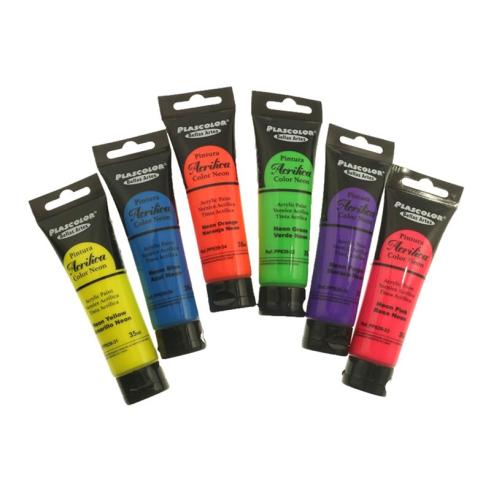 PINTURA ACRILICA 6 TUBOS COLORES FLUORESCENTES 35ML ARTIX