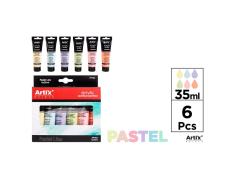 PINTURA ACRILICA 6 TUBOS COLORES PASTEL 35ML ARTIX