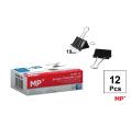 Pinza Abatible Negro 19 mm 12 Uds.