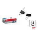 Pinza Abatible Negro 25 mm 12 Uds.