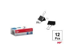 Pinza Abatible Negro 25 mm 12 Uds.