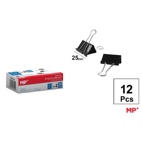 Pinza Abatible Negro 25 mm 12 Uds.