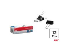 Pinza Abatible Negro 32 mm 12 Uds.