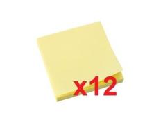 Q-CONNECT 12 BLOC NOTAS REPOSICIONABLES 76 X 76 MM AMARILLO (12 unidades x 100)