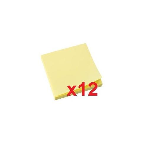 Q-CONNECT 12 BLOC NOTAS REPOSICIONABLES 76 X 76 MM AMARILLO (12 unidades x 100)