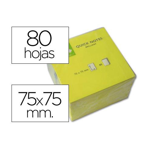 Q-CONNECT BLOC 80 NOTAS REPOSICIONABLES 76 X 76 MM AMARILLO NEON