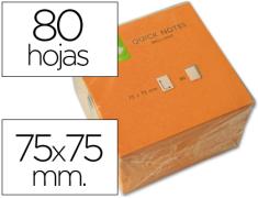 Q-CONNECT BLOC 80 NOTAS REPOSICIONABLES 76 X 76 MM NARANJA NEON