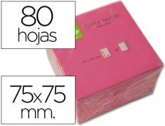 Q-CONNECT BLOC 80 NOTAS REPOSICIONABLES 76 X 76 MM ROSA NEON
