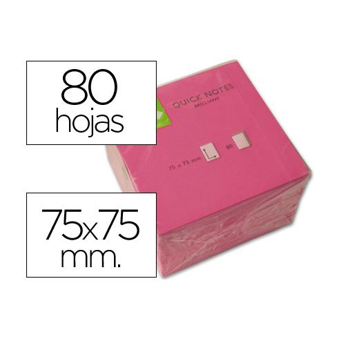 Q-CONNECT BLOC 80 NOTAS REPOSICIONABLES 76 X 76 MM ROSA NEON