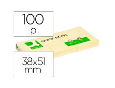 Q-CONNECT BLOC DE NOTAS ADHESIVAS REPOSICIONABLES 38x51 MM AMARILLO (3X100 HOJAS)