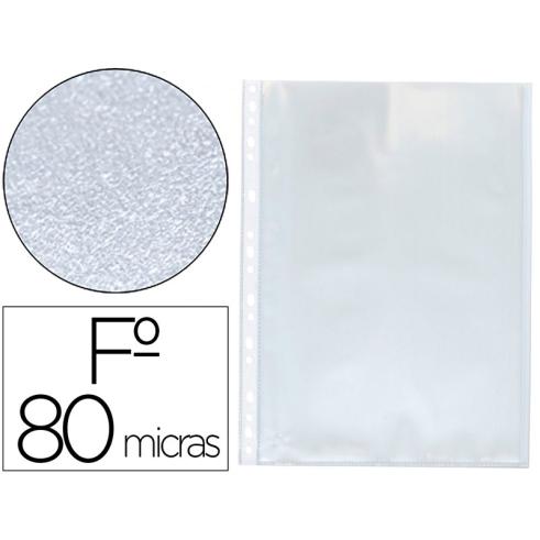 Q-CONNECT FUNDAS PORTADOCUMENTOS 100 unds Tamaño FOLIO 80 mc MULTITALADRO
