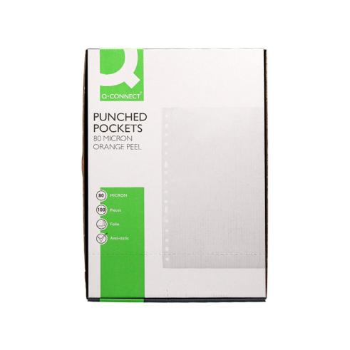 Q-CONNECT FUNDAS PORTADOCUMENTOS 100 unds Tamaño FOLIO 80 mc MULTITALADRO