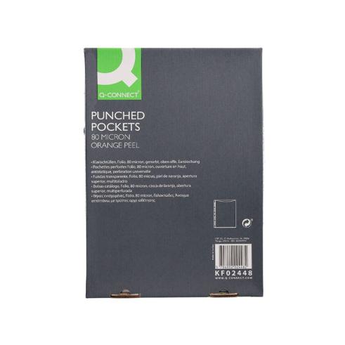 Q-CONNECT FUNDAS PORTADOCUMENTOS 100 unds Tamaño FOLIO 80 mc MULTITALADRO