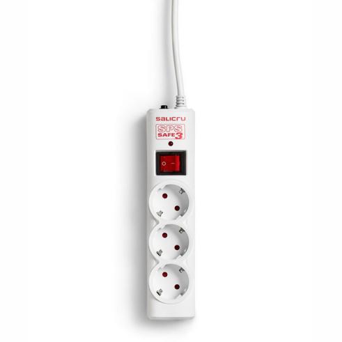 Regleta con Protectores Eléctricos Activos de Ultima Generación con 3 Tomas Salicru SPS SAFE 3