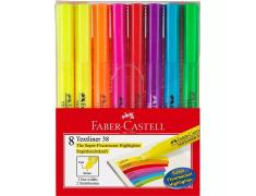 ROTULADOR FABER CASTELL FLUORESCENTE TEXTLINER 38 BLISTER  DE 8 UNIDADES - COLORES SURTIDOS