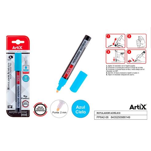 ROTULADOR PINTURA ACRILICA AZUL CLARO ARTIX