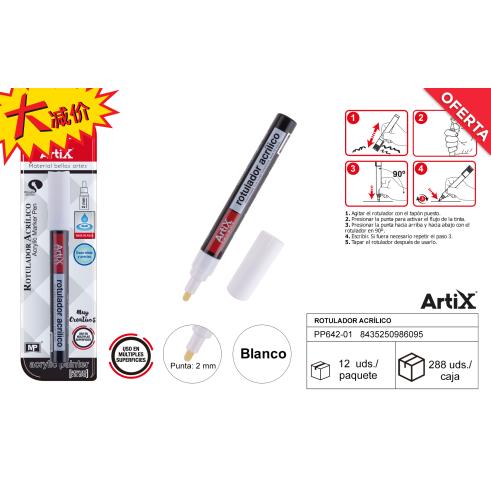 ROTULADOR PINTURA ACRILICA BLANCA ARTIX