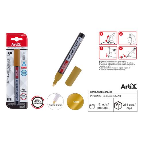 ROTULADOR PINTURA ACRILICA DORADO ARTIX