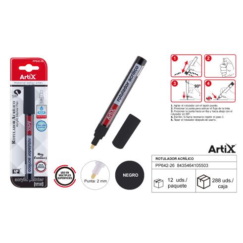 ROTULADOR PINTURA ACRILICA NEGRO ARTIX