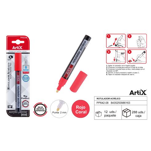 ROTULADOR PINTURA ACRILICA ROJO ARTIX