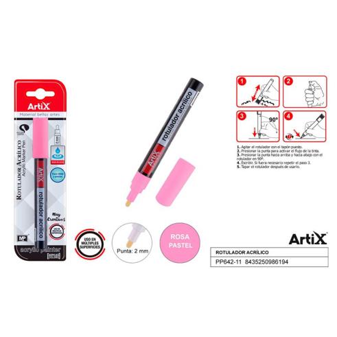 ROTULADOR PINTURA ACRILICA ROSA PASTEL ARTIX