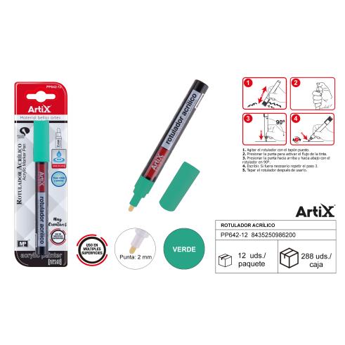 ROTULADOR PINTURA ACRILICA VERDE ARTIX