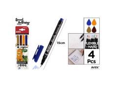 Rotulador Punta Pincel Mediana Colores Salvajes 4u Artix