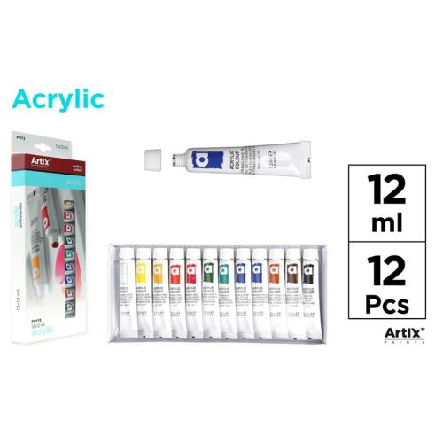 Set de 12 Tubos de Pintura Acrílica Artix