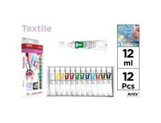 Set de 12 Tubos de Pintura Textil Artix