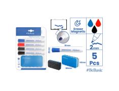 Set de Marcadores de Pizarra Y Borrador BeBasic