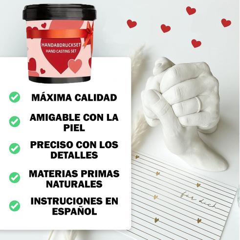 Set para Molde de Manos Pareja - Escultura de manos - Alginato para molde de manos