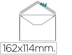 SOBRE LIDERPAPEL n.21 BLANCO c6 114x162 mm ENGOMADO. SOLAPA DE PICO. CAJA DE 500 UNIDADES