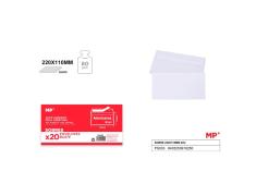 Sobres Blancos 220X110mm (DL, Americano) - 20 Unidades