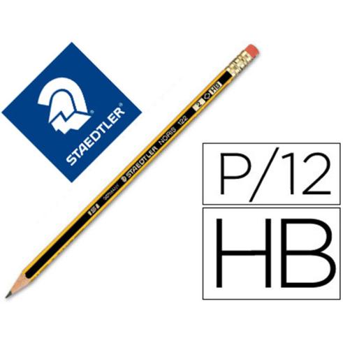 STAEDTLER LAPIZ DE GRAFITO CON GOMA NORIS 122