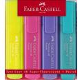 SUBRAYADORES FABER CASTELL FLUORESCENTE COLOR PASTEL - ESTUCHE 4 UNIDADES SURTIDAS