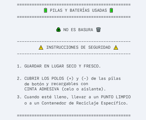 contenedor de pilas